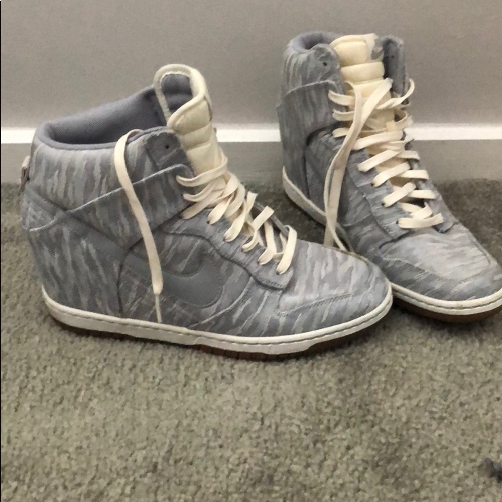 Silver Nike sneaker wedges